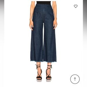 Citizens of Humanity Wide Leg Palazzo Dark Blue Raw Hem High Rise Jeans Size 30